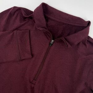 Vuori Womens Burgundy‎ Heathered Quarter Zip Pullover Athletic Top Size Small